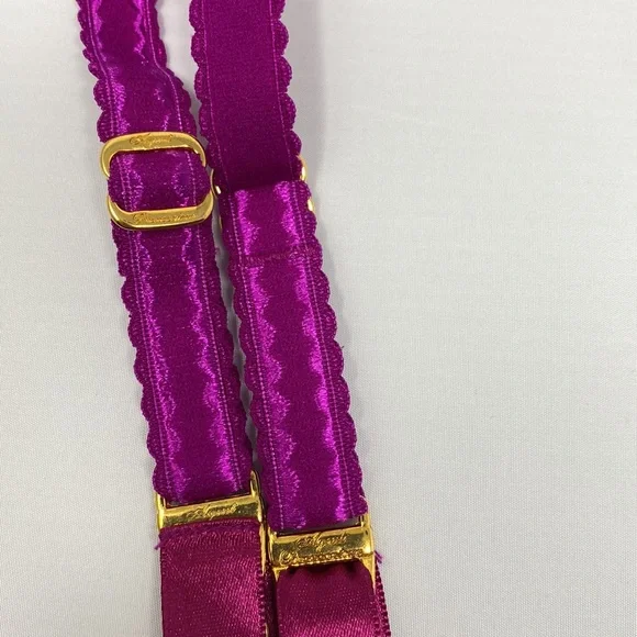 Agent Provocateur Molly Purple Silk Suspender AP4 Large NWT - Picture 7 of 9